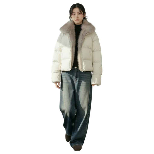 パフ ダウンジャケット| Luxury Color-Block Puff Down Jacket