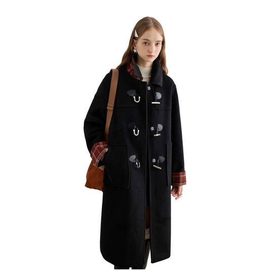 Urban Chic Style | チェック柄 ブラック ロングコート