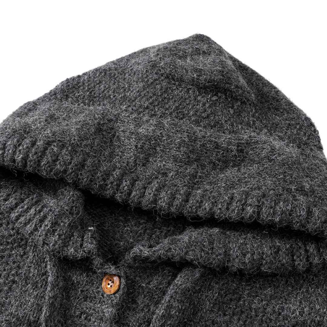 Elegant Hoodie Knit Cardigan|フーディー ニットカーディガン