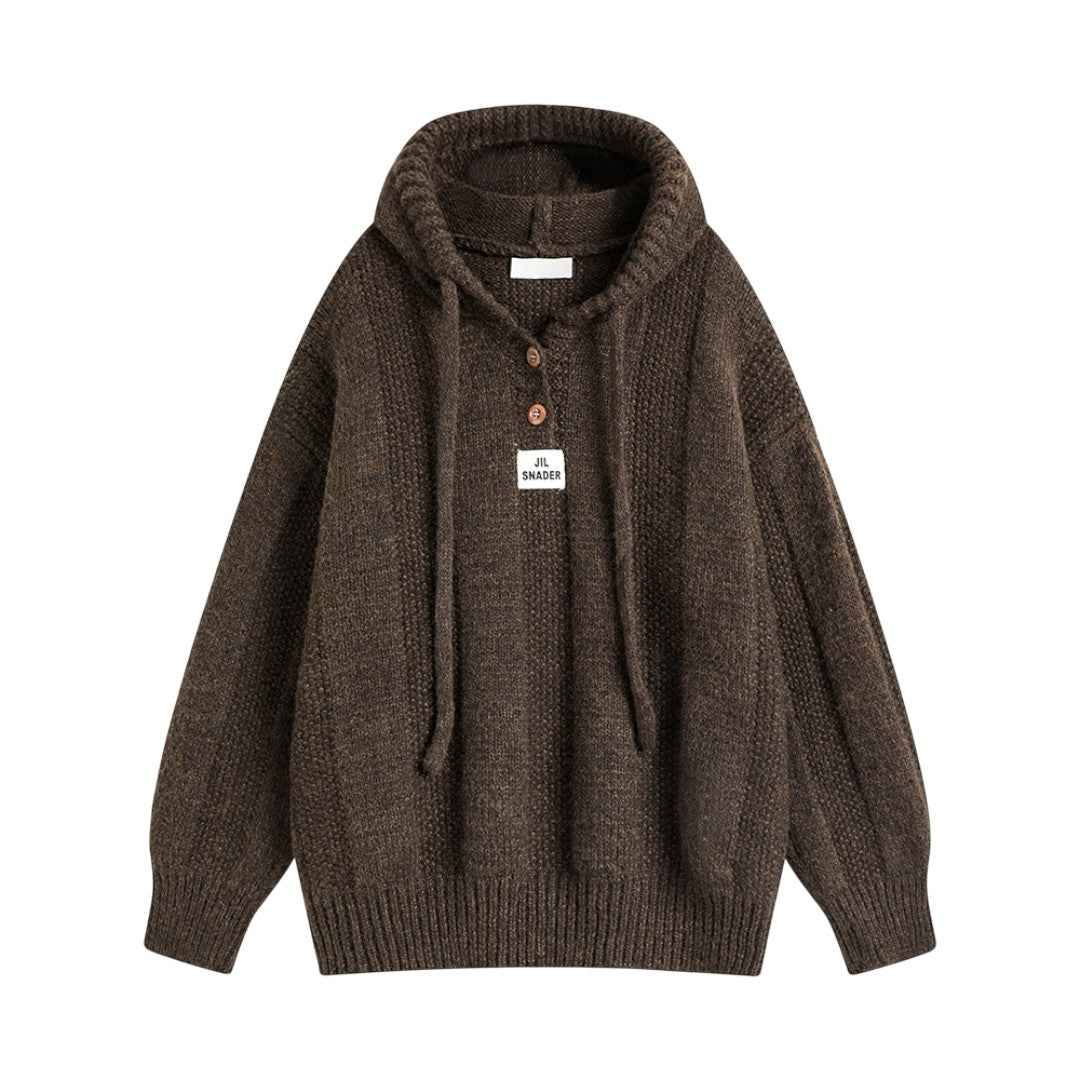 Elegant Hoodie Knit Cardigan|フーディー ニットカーディガン