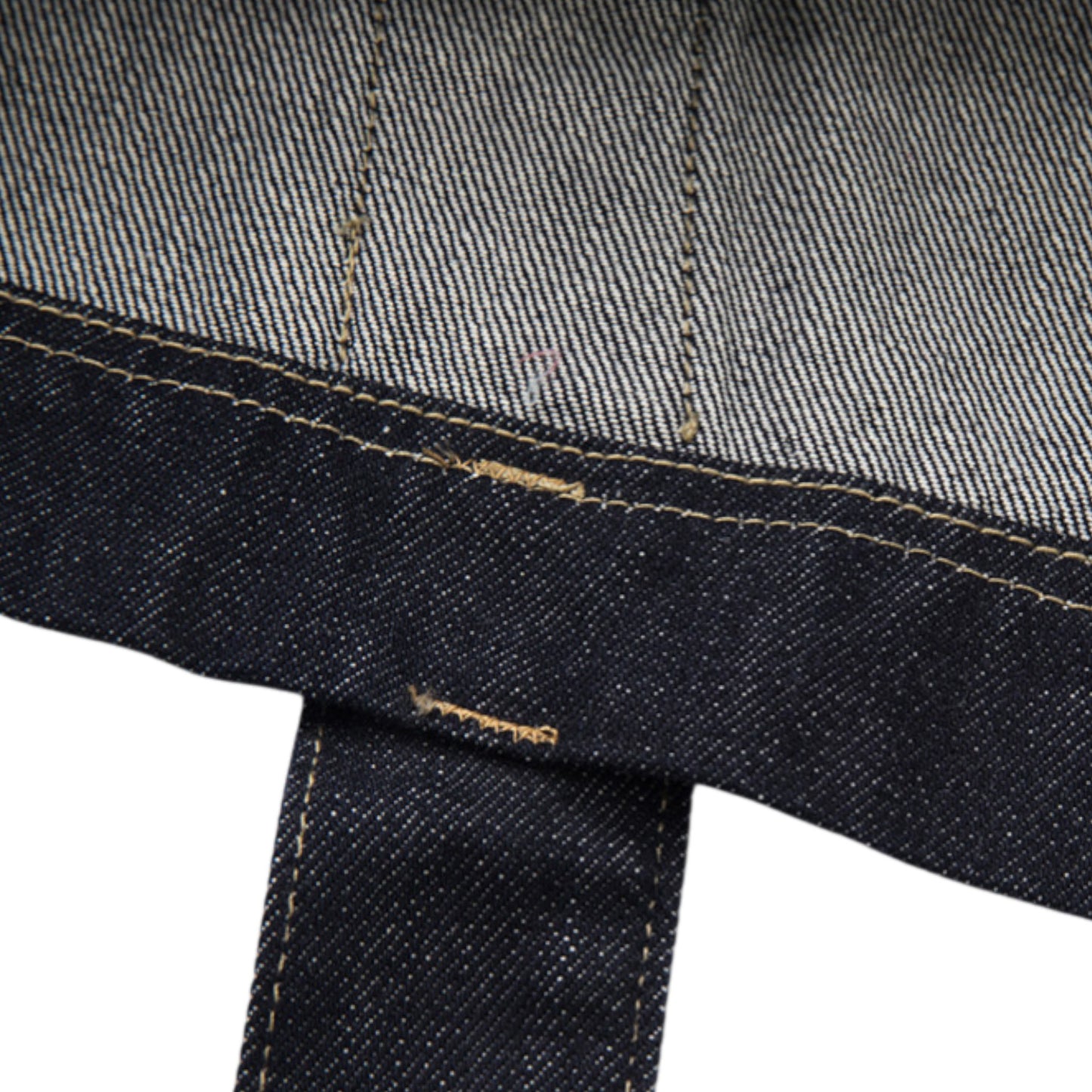 Fano Retro Denim Bag:丁寧なステッチワークと、高級感漂う金具・パーツを捉えたクローズアップ画像