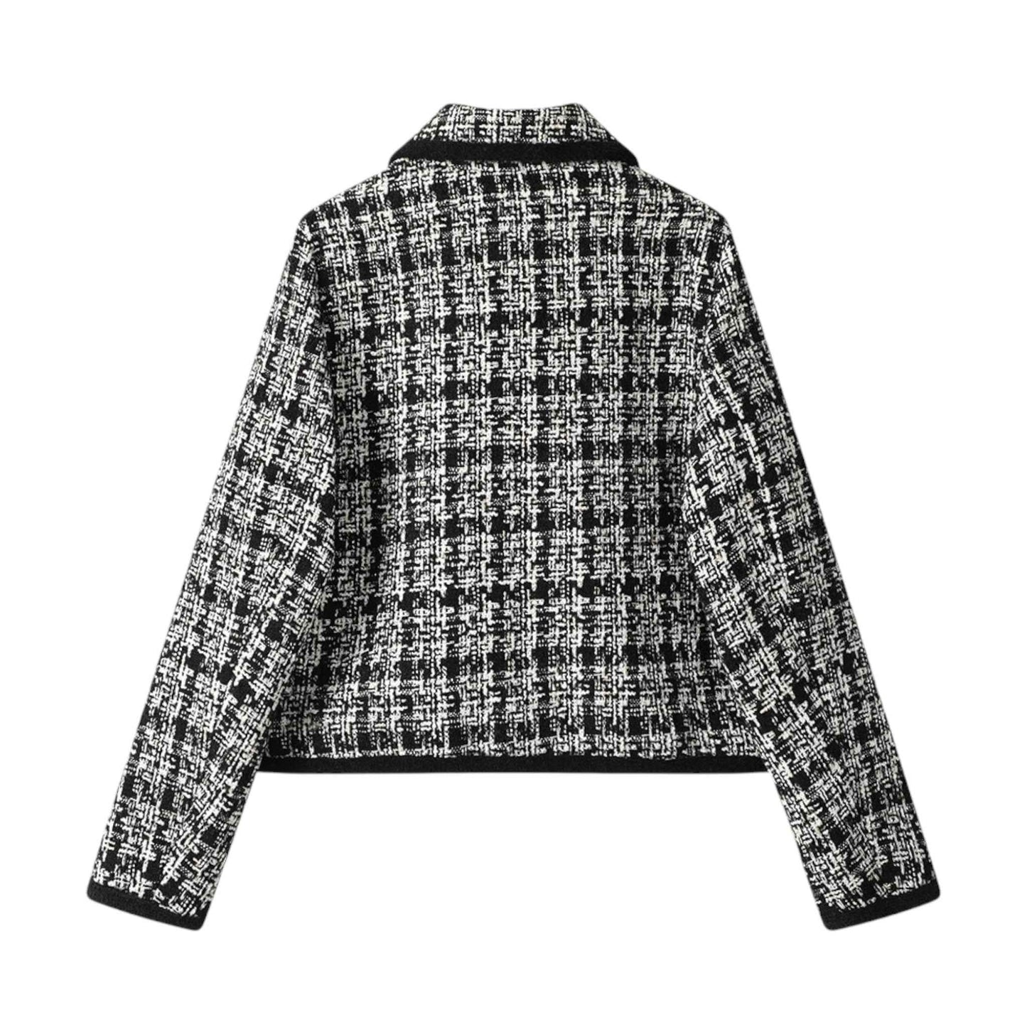 レディースツイードショートジャケットのバックスタイル