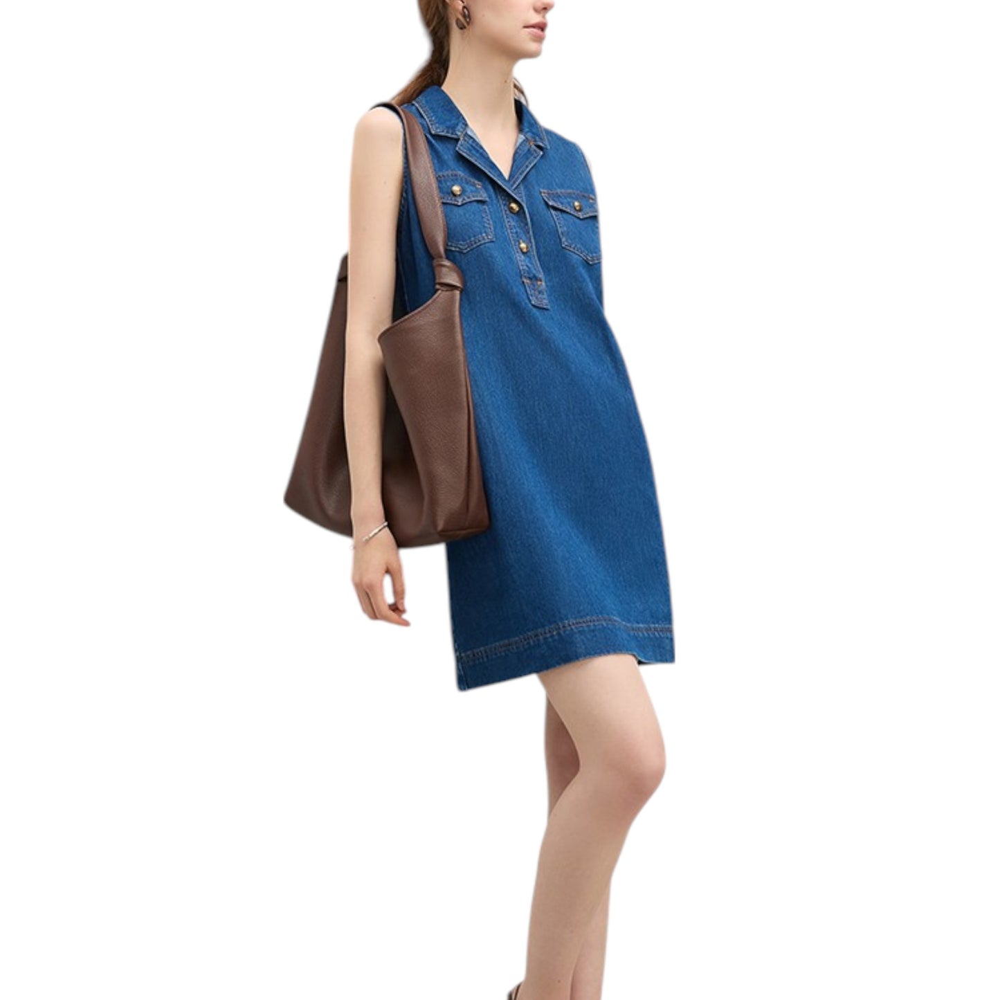 woman レディース 服 ファッション オシャレ 通販 ノースリーブ デニムベスト ドレス