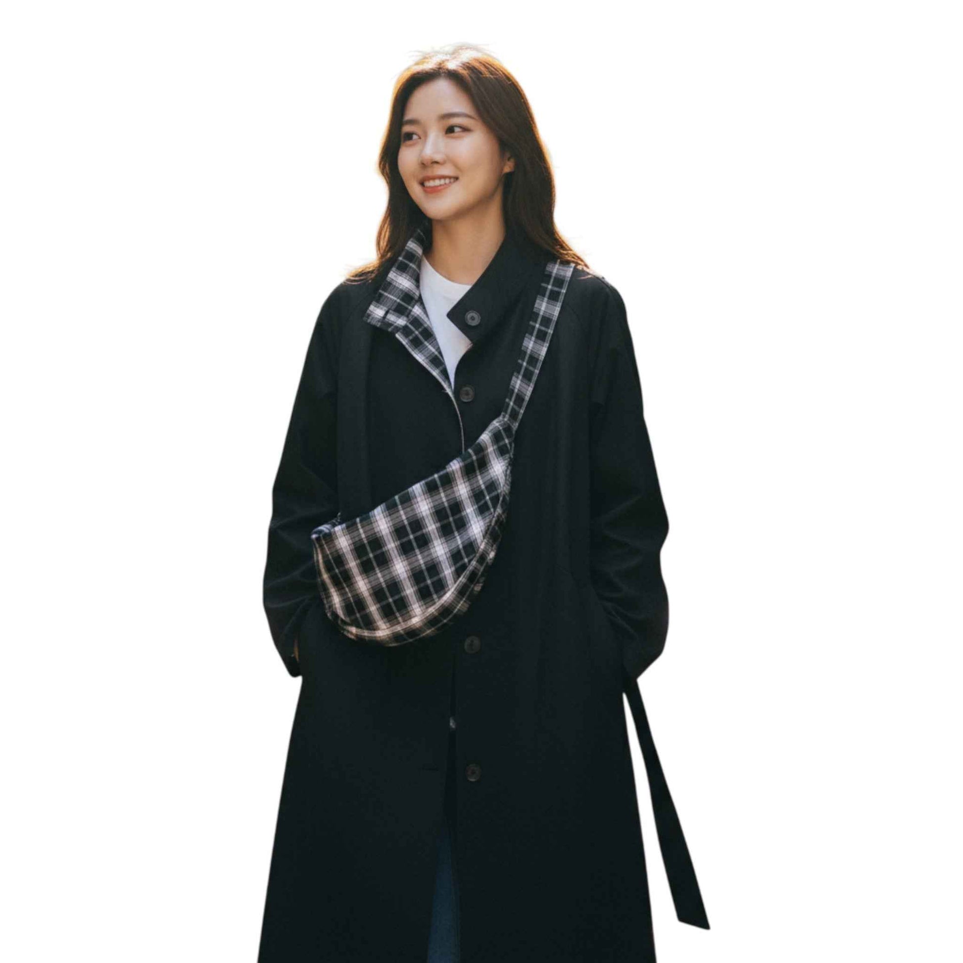 Autumn Muse | チェック柄異素材MIX トレンチコート