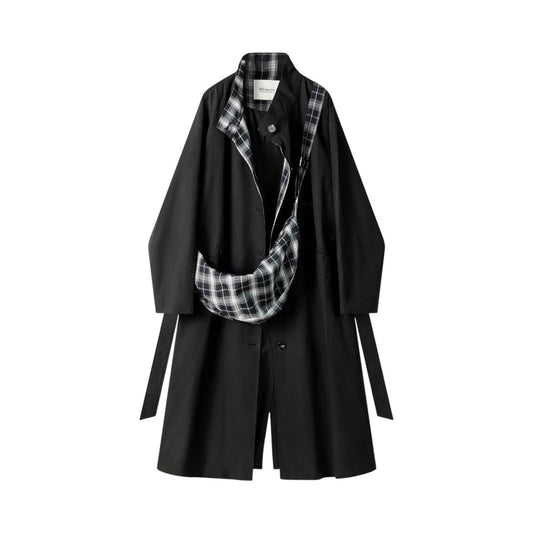 Autumn Muse | チェック柄異素材MIX トレンチコート