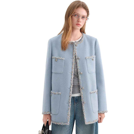 French Wool Coat ノーカラー ウールコート フレンチガーリー