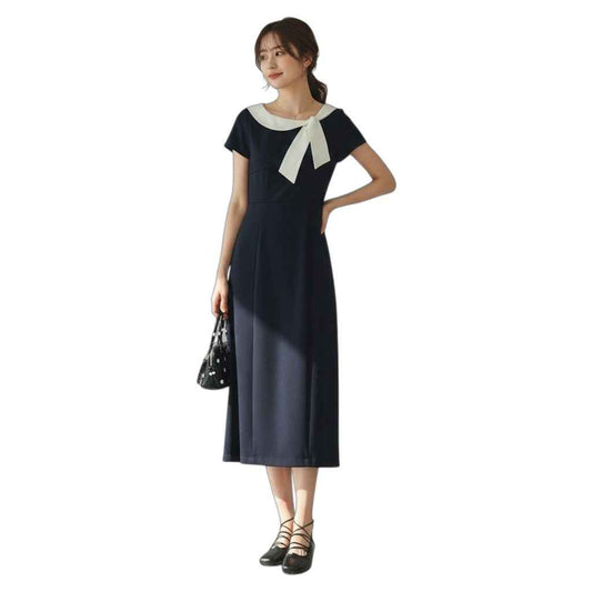 フレンチ ネイビーカラー ワンピース french-navy-collar-dress