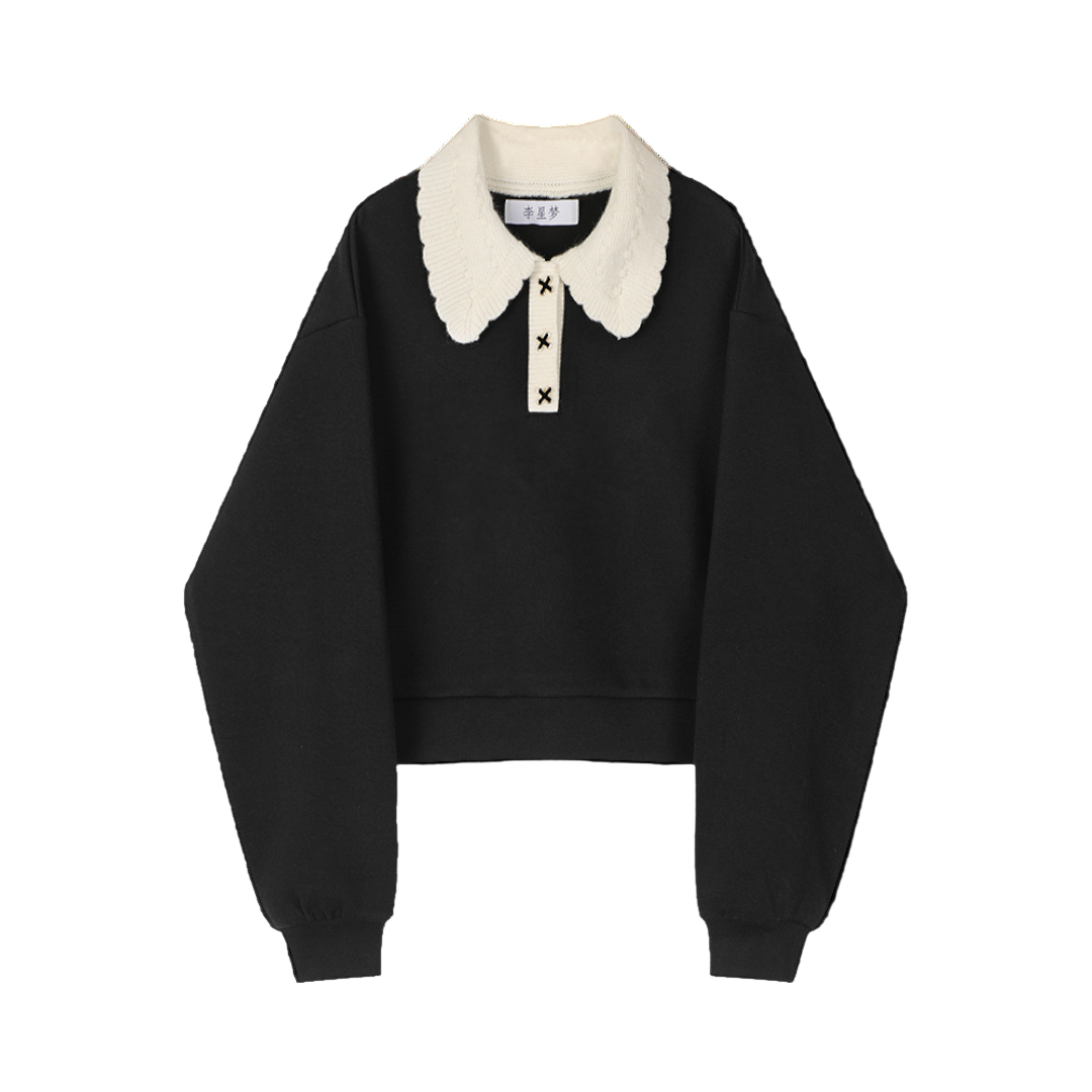 Elegant Zip Polo Sweatshirt | ポロ襟スウェット