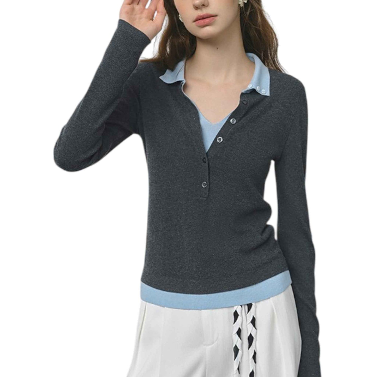 Elegant Pleated Knit Cardigan プリーツ ニット カーディガン