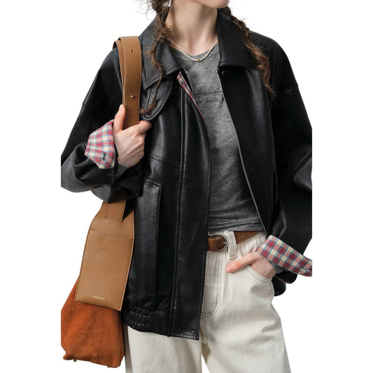 Urban Edge Cropped Leather Jacket | クロップド丈 レザージャケット レディース