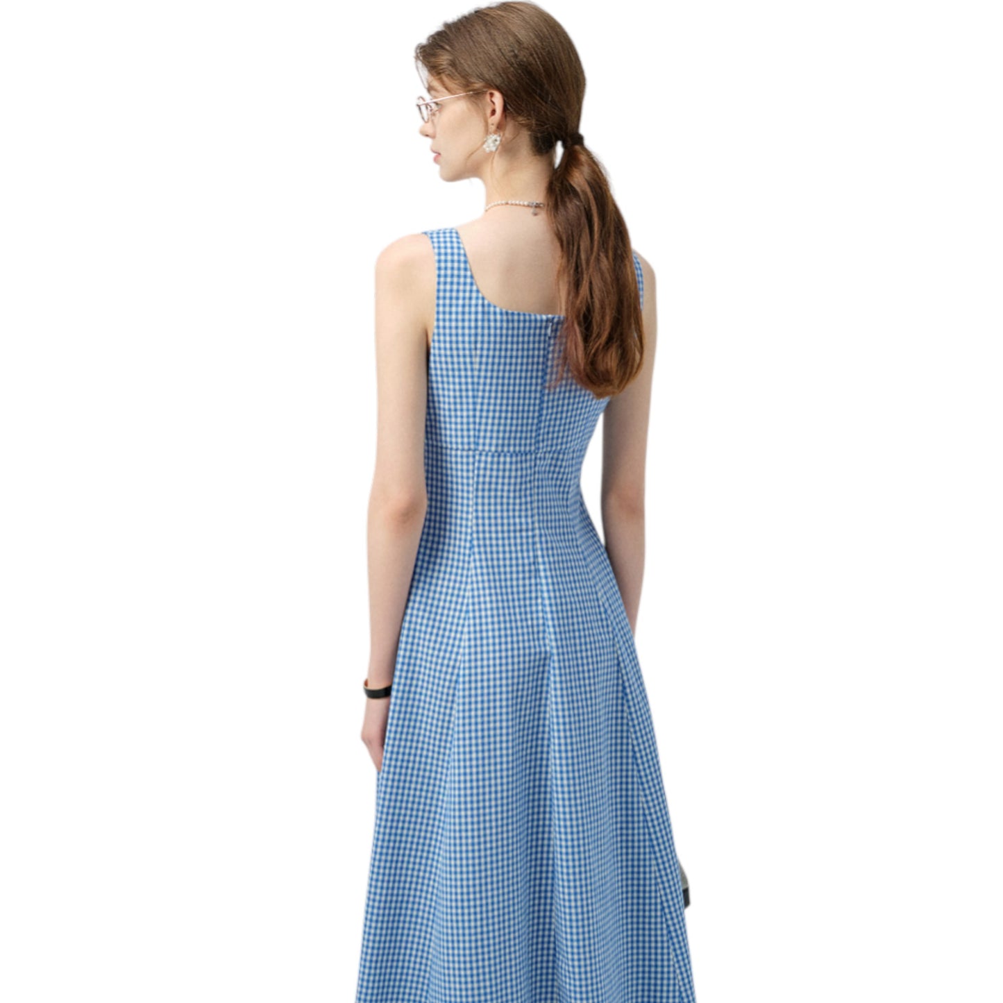 フレンチシック チェック柄サスペンダー ロング ワンピース | French Plaid Dress