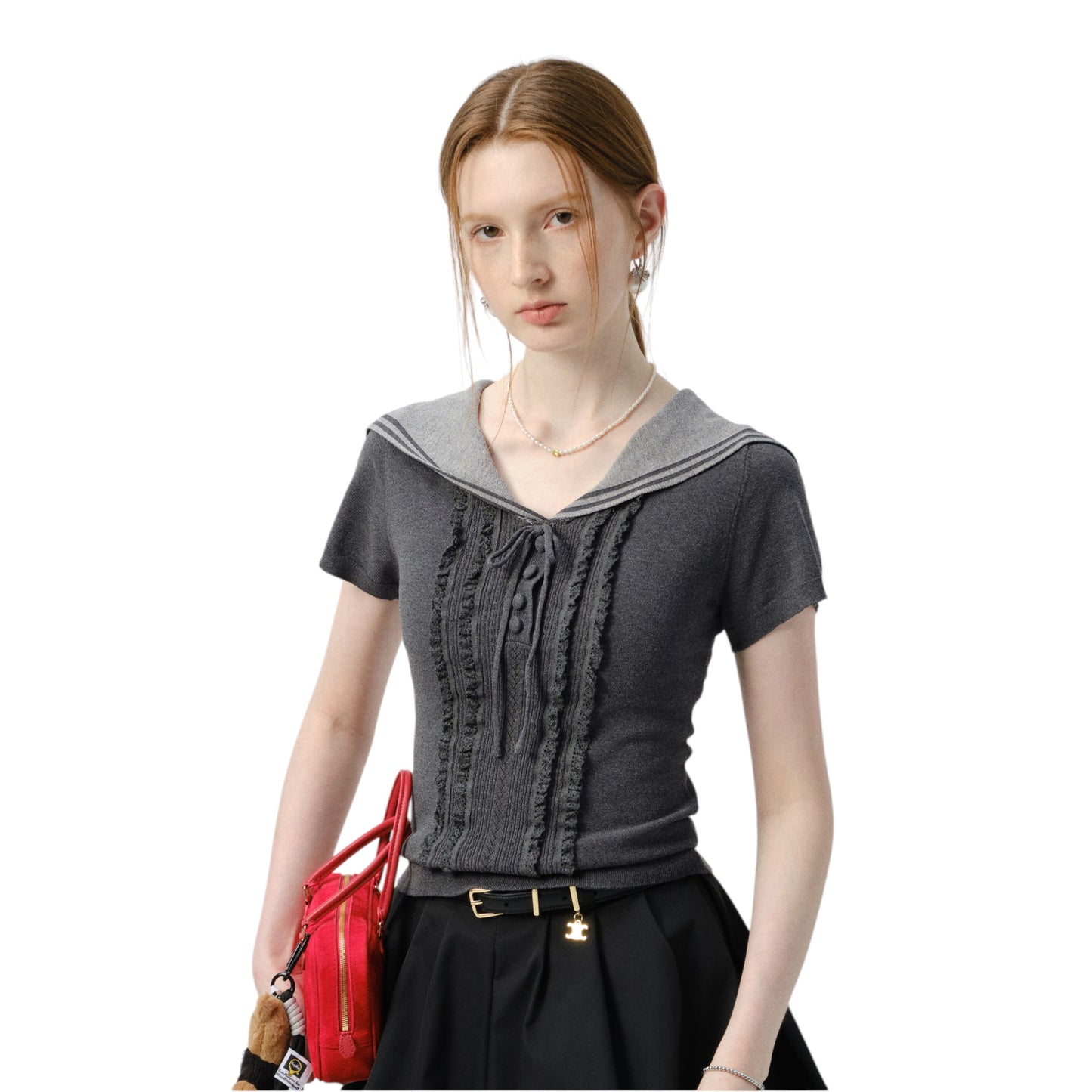 Chic Sailor Collar Knit Top