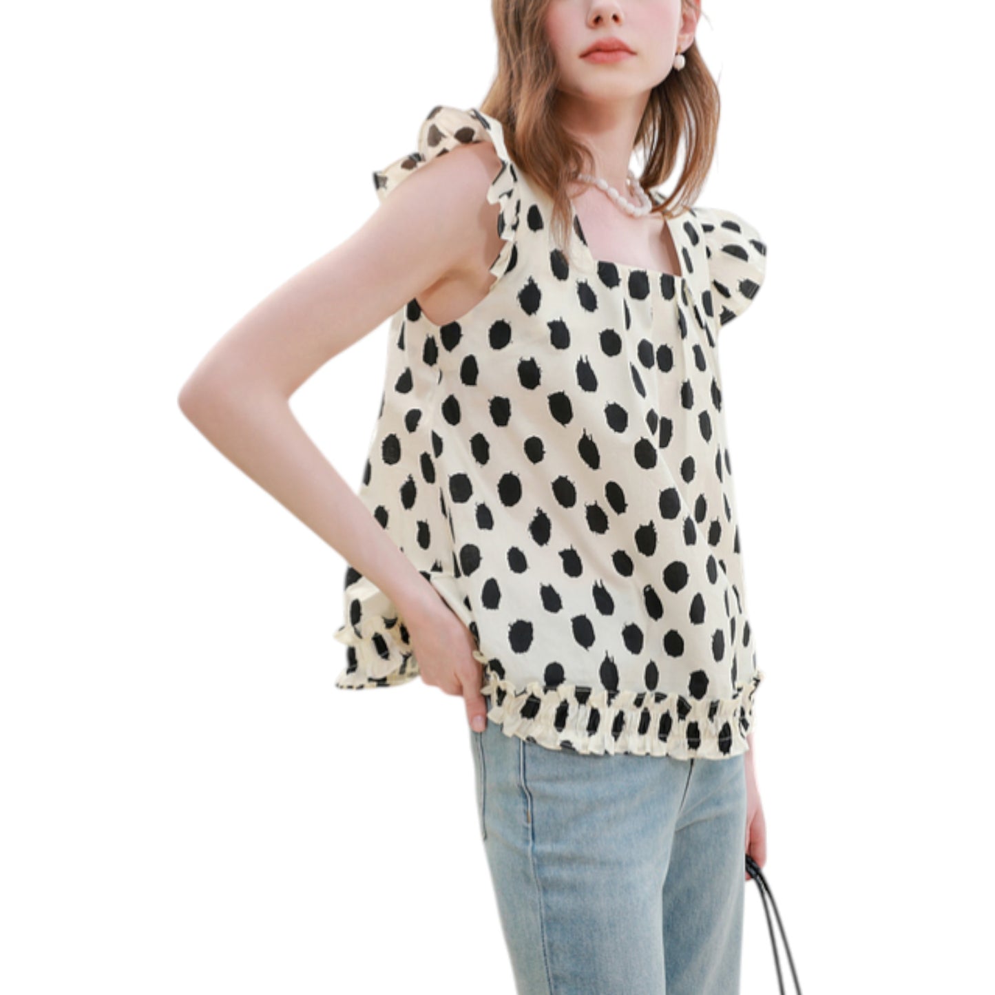 Trendy Square Collar Baby Shirt 2025 - Cotton Flying Sleeve Top 純綿フライングスリーブシャツ