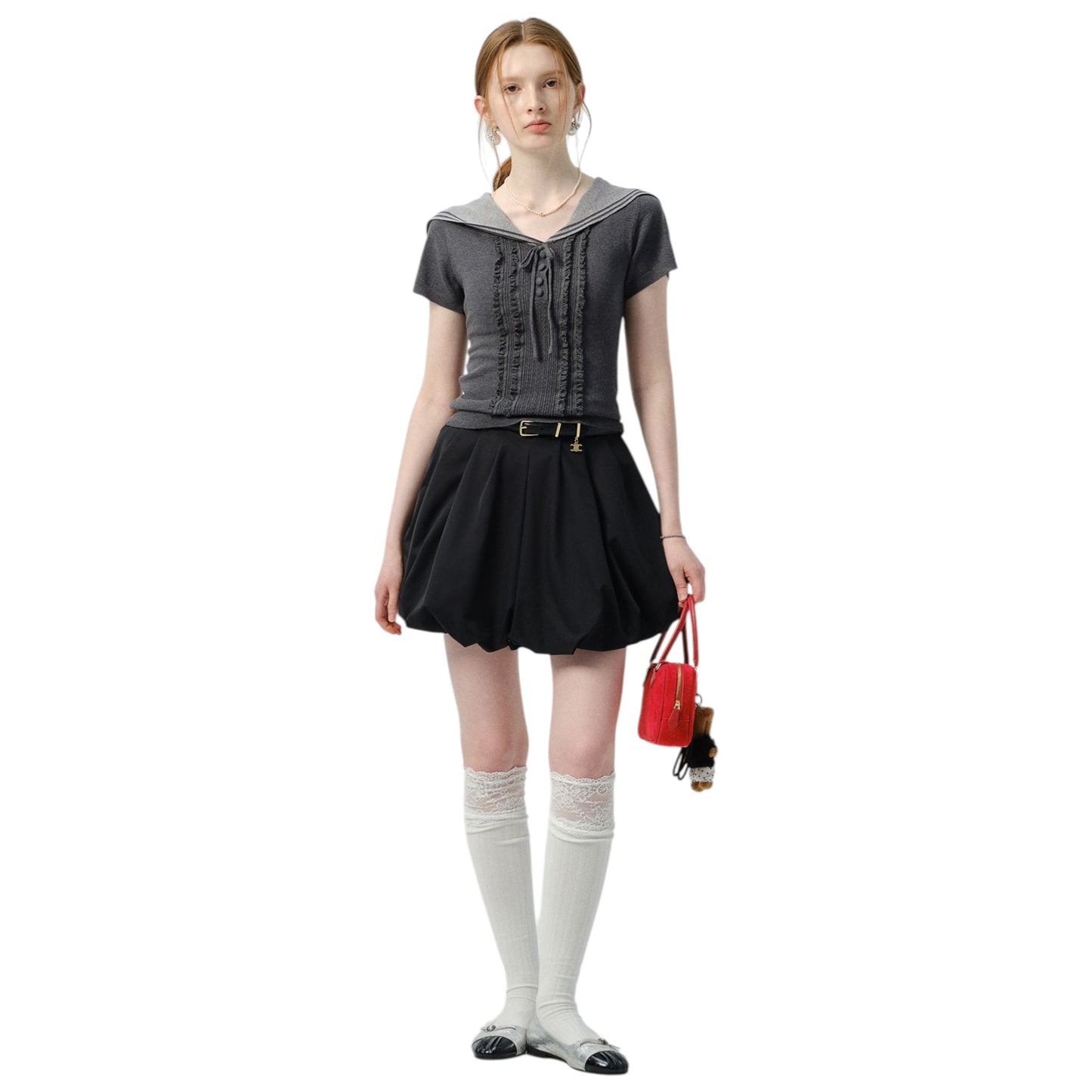 Chic Sailor Collar Knit Top
