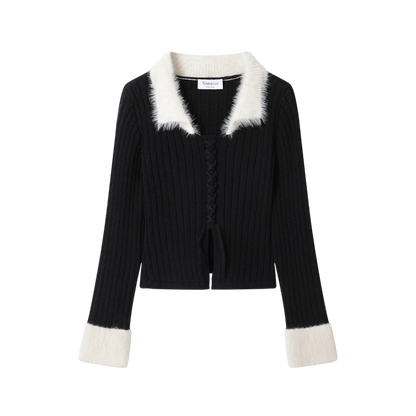 Designer Premium Knit アシンメトリー フリンジニット