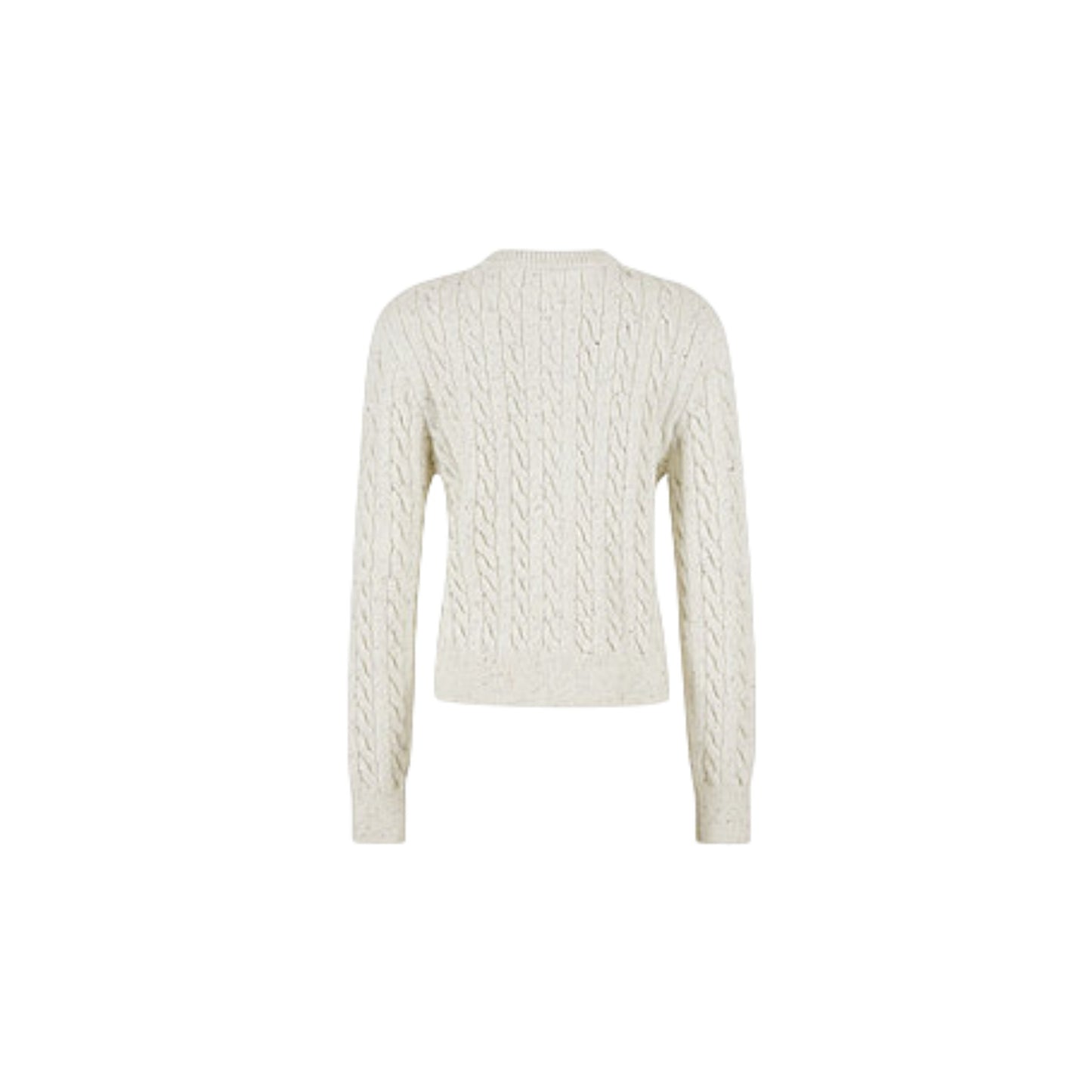 背中まで贅沢に施されたケーブル編みが映える、Fano ケーブルニット カーディガンのバックスタイル。