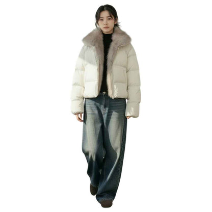 パフ ダウンジャケット｜ Luxury Color-Block Puff Down Jacket