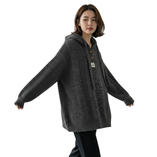 Elegant Hoodie Knit Cardigan｜フーディー ニットカーディガン
