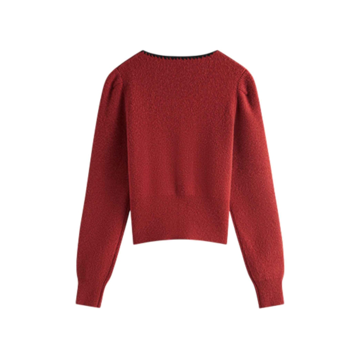 Lady in Red | バイカラー ニットカーディガン