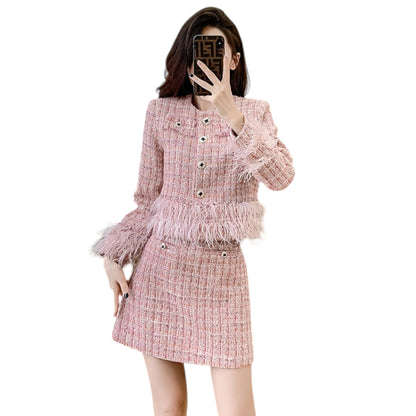 Short Skirt Jacket Tweed Ensemble Setup Suit ショートスカート ツイード ジャケット セットアップ スーツ