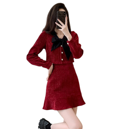 Ladies suit style up simple tweed miniskirt レディス スタイルアップ シンプル ツイード ミニスカート