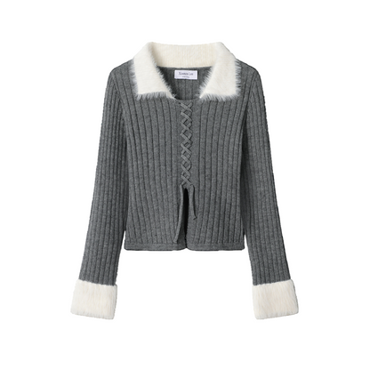 Designer Premium Knit アシンメトリー フリンジニット