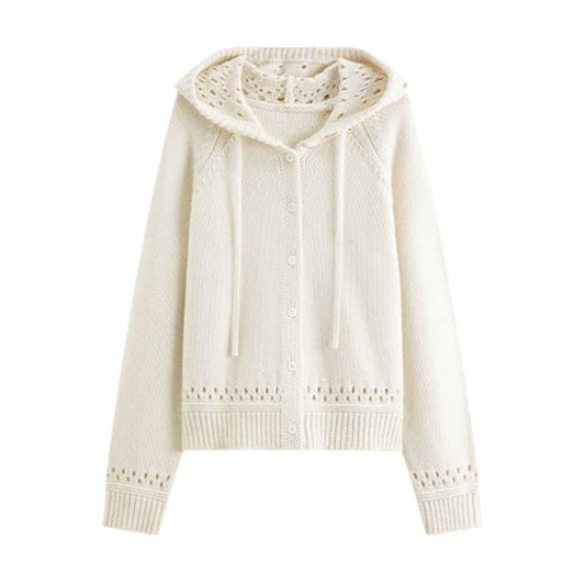 Fleur Lace Knit Hoodie｜レースニット フーディー