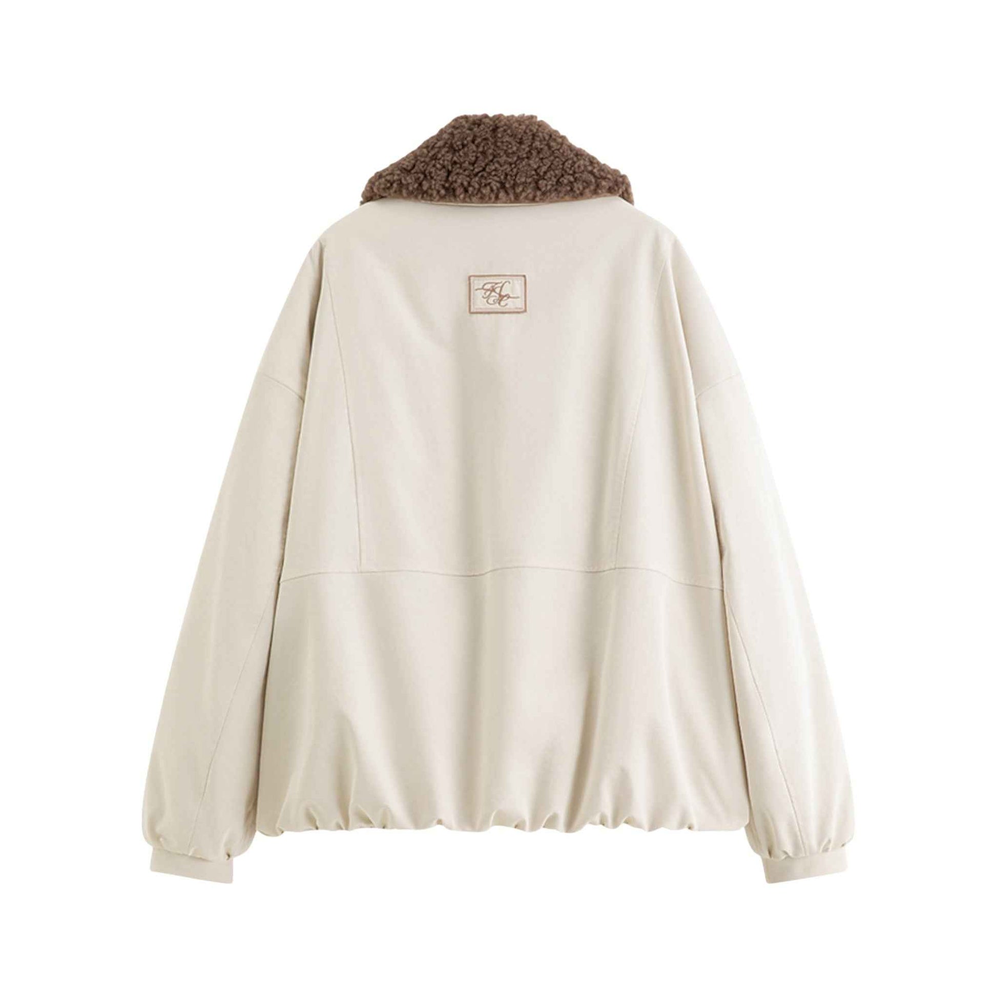 Retro Chic | 着脱式ファー襟 バイカラー ジャケット