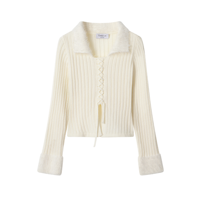 Designer Premium Knit アシンメトリー フリンジニット