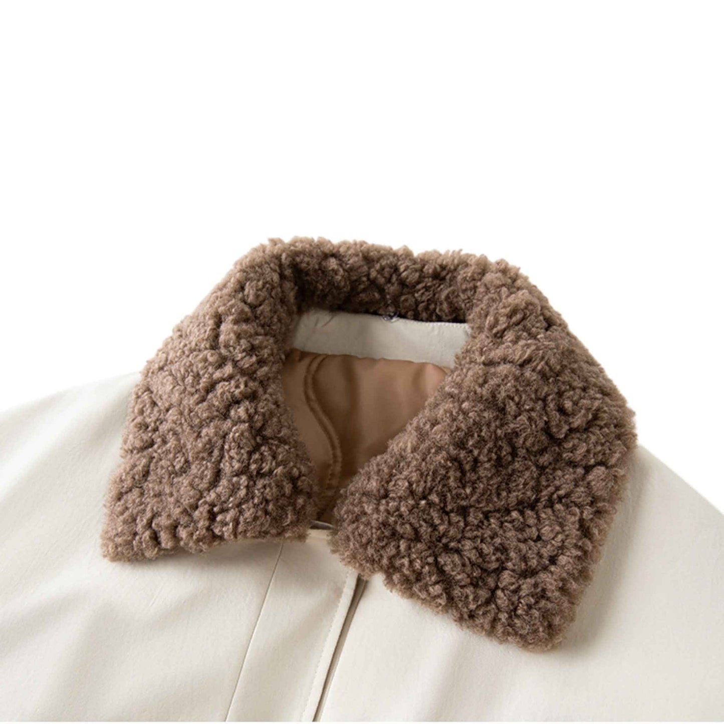 Retro Chic | 着脱式ファー襟 バイカラー ジャケット