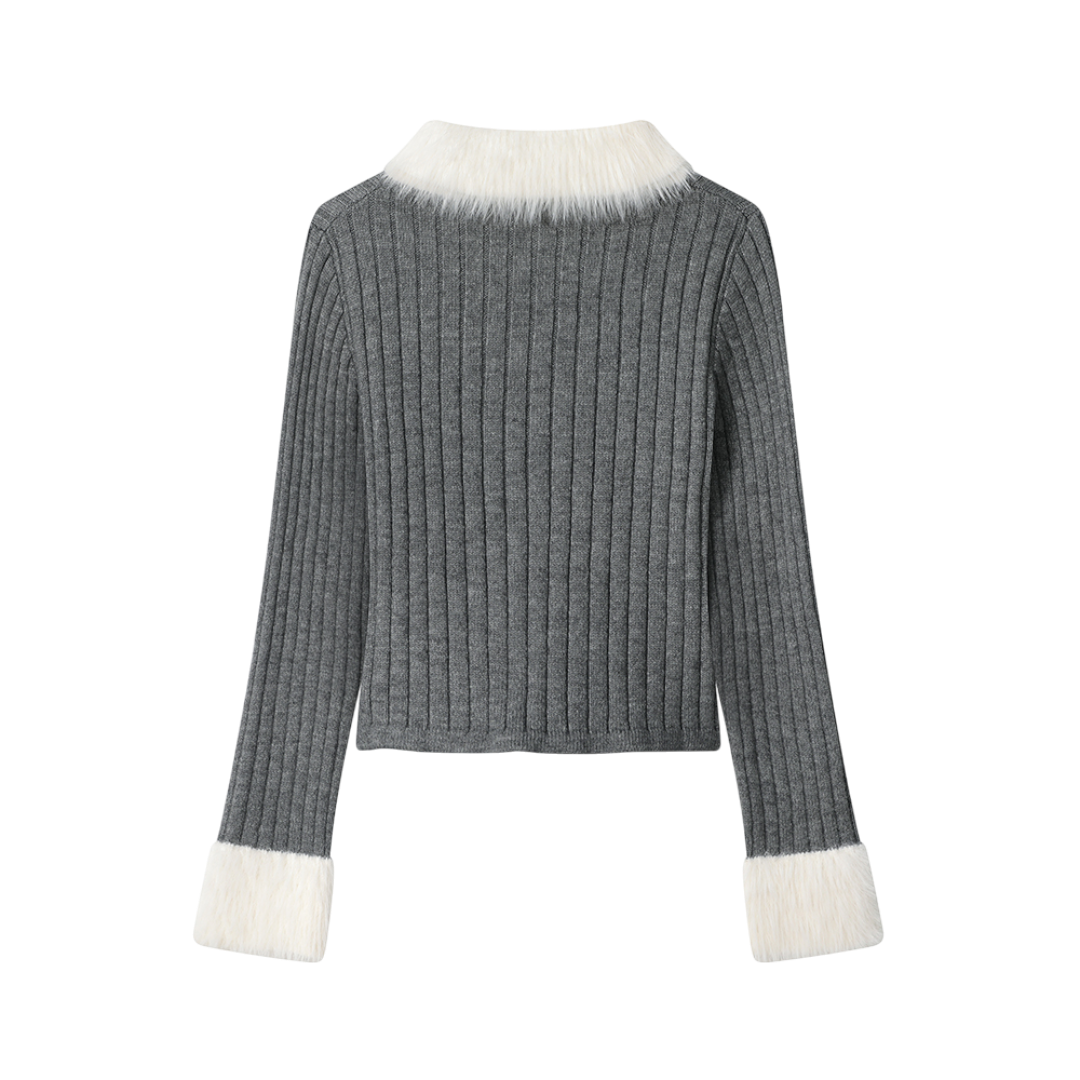 Designer Premium Knit アシンメトリー フリンジニット