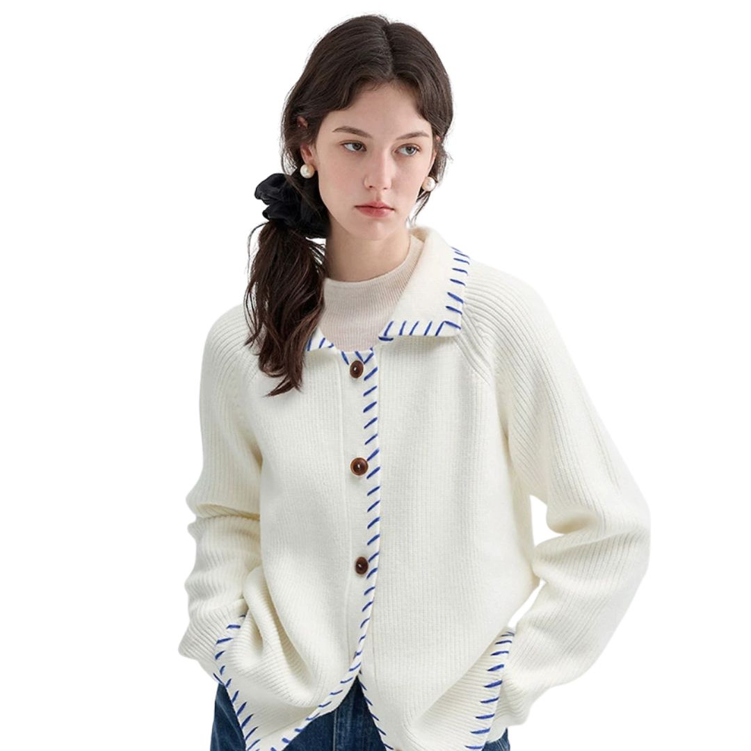 Lace-up knit sweater cardigan 編み上げ レースアップ ニット セーター カーディガン