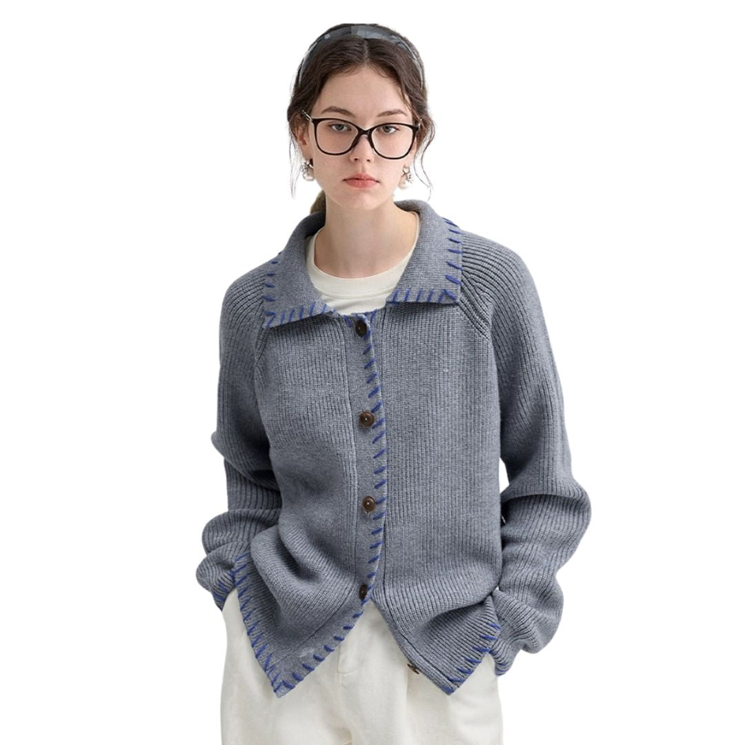 Lace-up knit sweater cardigan 編み上げ レースアップ ニット セーター カーディガン