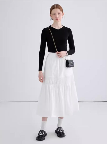 White half-body skirt female spring 2024 new temperament sweet and elegant A word cake