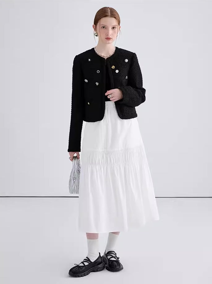 White half-body skirt female spring 2024 new temperament sweet and elegant A word cake