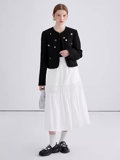 White half-body skirt female spring 2024 new temperament sweet and elegant A word cake