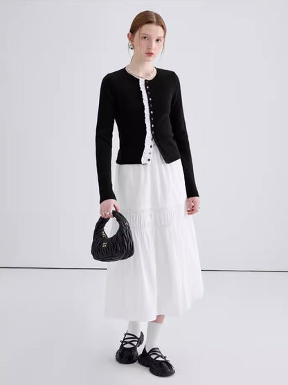 White half-body skirt female spring 2024 new temperament sweet and elegant A word cake