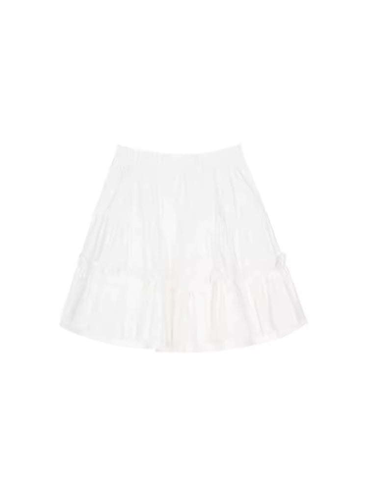 Half-body skirt female 2024 spring new elegant double-layer lace fluffy hem cake skirt