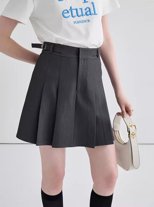 2024SS  New [INS fashion style] high temperature pleating line smooth three-dimensional pleated skirt