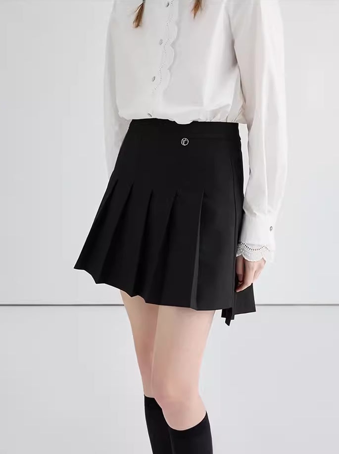 2024SS  New [Dark Night Floating Carpets] short front and long back personality irregular hemline temperament short skirt