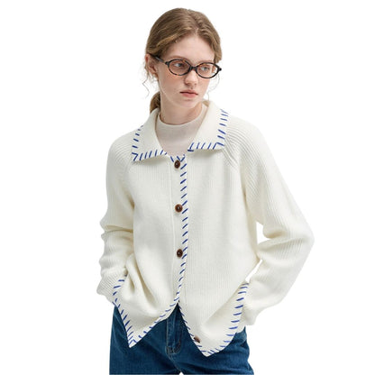 Lace-up knit sweater cardigan 編み上げ レースアップ ニット セーター カーディガン