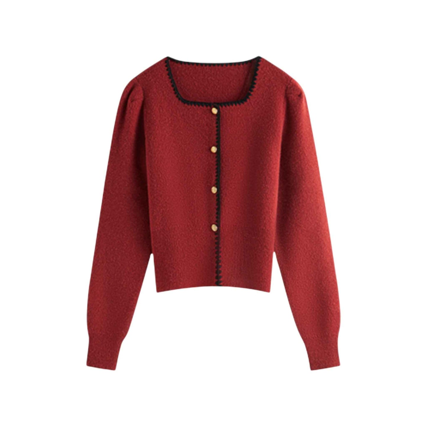 Lady in Red | バイカラー ニットカーディガン