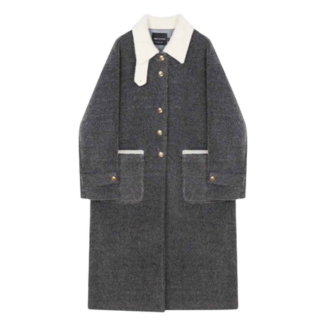 ウールコート エレガント グレー｜Luxe Gray Coat 高見え厚手ロング