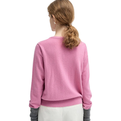 Wool Knit Sweater Women's Fake Two Piece Pink Tops ニット セーター カーディガン レディース フェイクツーピース ピンク トップス