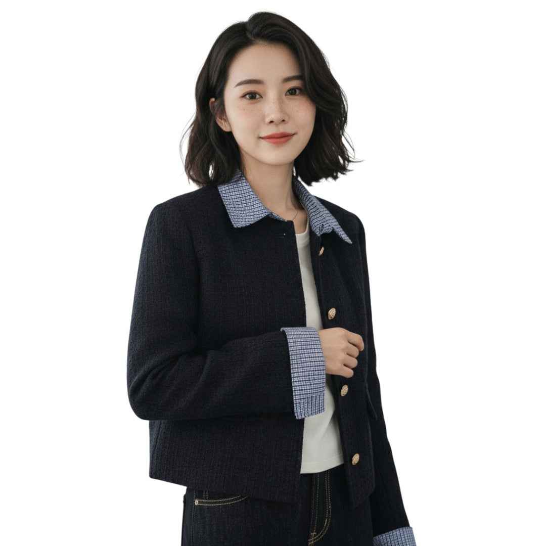 Luxury French フレンチ格子ジャケット