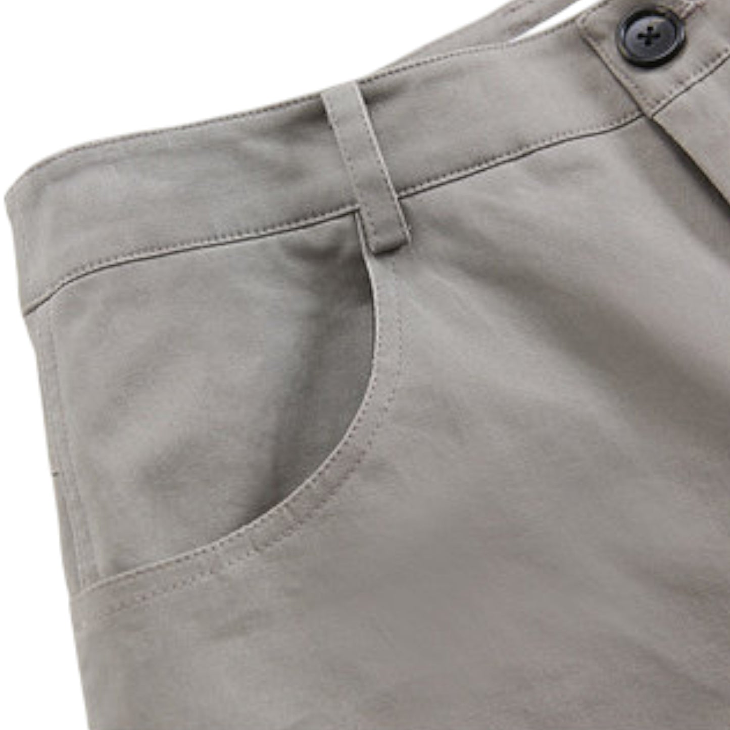 ウエスト周りの精密なディテールと、立体感を強調する独創的なフロントステッチ