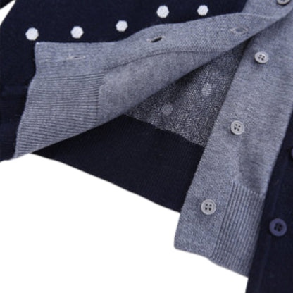 French Retro Polka Dot Bow Knit - 高品質なニット素材と繊細なドット刺繍の質感