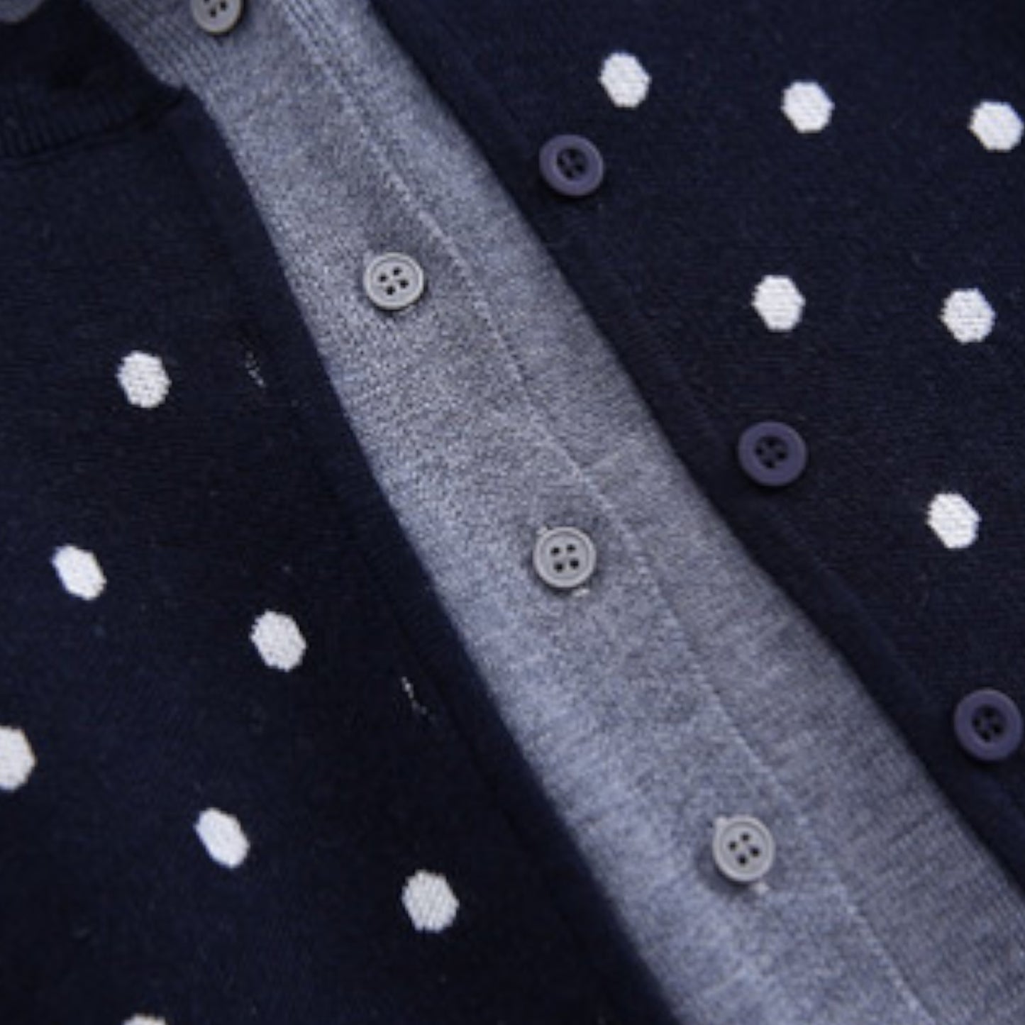 French Retro Polka Dot Bow Knit - 高品質なニット素材と繊細なドット刺繍の質感