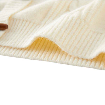 Horn Button Knit Cardigan フード付き ニットカーディガン