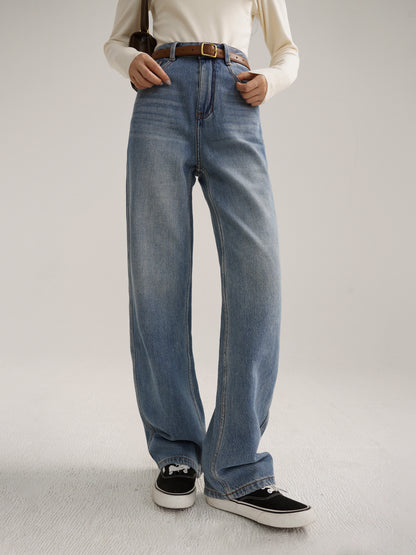 VINTAGE HIGH-WAISTE WIDE LEG JEANS ヴィンテージ加工 ハイウエスト ワイド ジーンズ